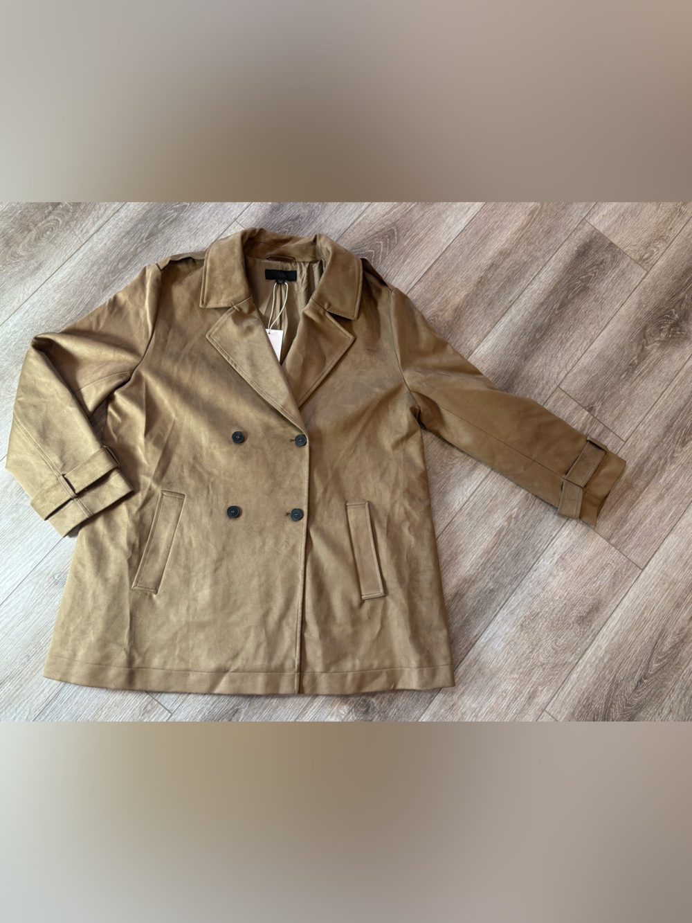 Zara Double-Breasted Trench Coat in Camel Brown ( missing belt)